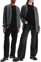 COMME DES GARCONS PLAY cardigan unisex in lana grigio con logo cuore Grey