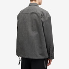 Jil Sander Men's Wool Drawstring Overshirt in Grey Check