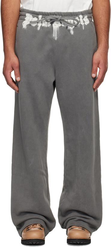 Photo: Palm Angels Gray Waist Logo Sweatpants