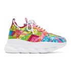 Versace Multicolor Brocade Chain Reaction Sneakers