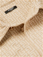 Balmain - Logo-Print Cotton Overshirt - Brown