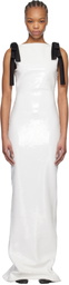 Mônot White Bows Sequins Maxi Dress