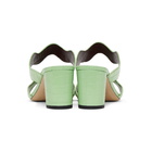 Staud Green Frankie Wavy Heeled Sandals