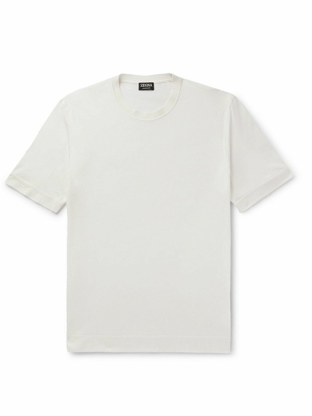 Photo: Zegna - Silk and Cotton-Blend T-Shirt - White