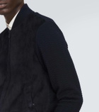 Giorgio Armani Suede, wool, and cashmere bomber jacket
