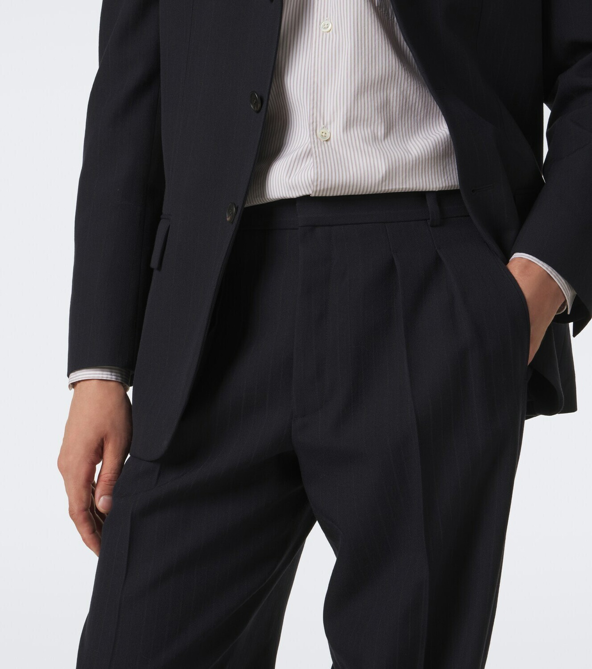 The Row Tavel pleated wool and cashmere straight pants