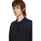 Burberry Black and Navy Silk Cashmere Brayton Polo