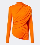 Mugler Caped wool-blend top