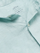 Altea - Grandad-Collar Garment-Dyed Linen Shirt - Green