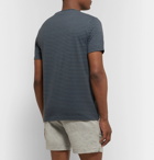 Club Monaco - Striped Cotton-Blend Jersey T-Shirt - Blue