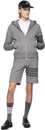 Thom Browne Grey Loopback 4-Bar Classic Sweat Shorts