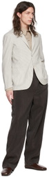 Ring Jacket White & Gray Wool Blazer