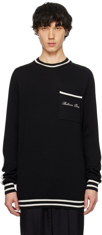 Photo: Balmain Black Signature Sweater