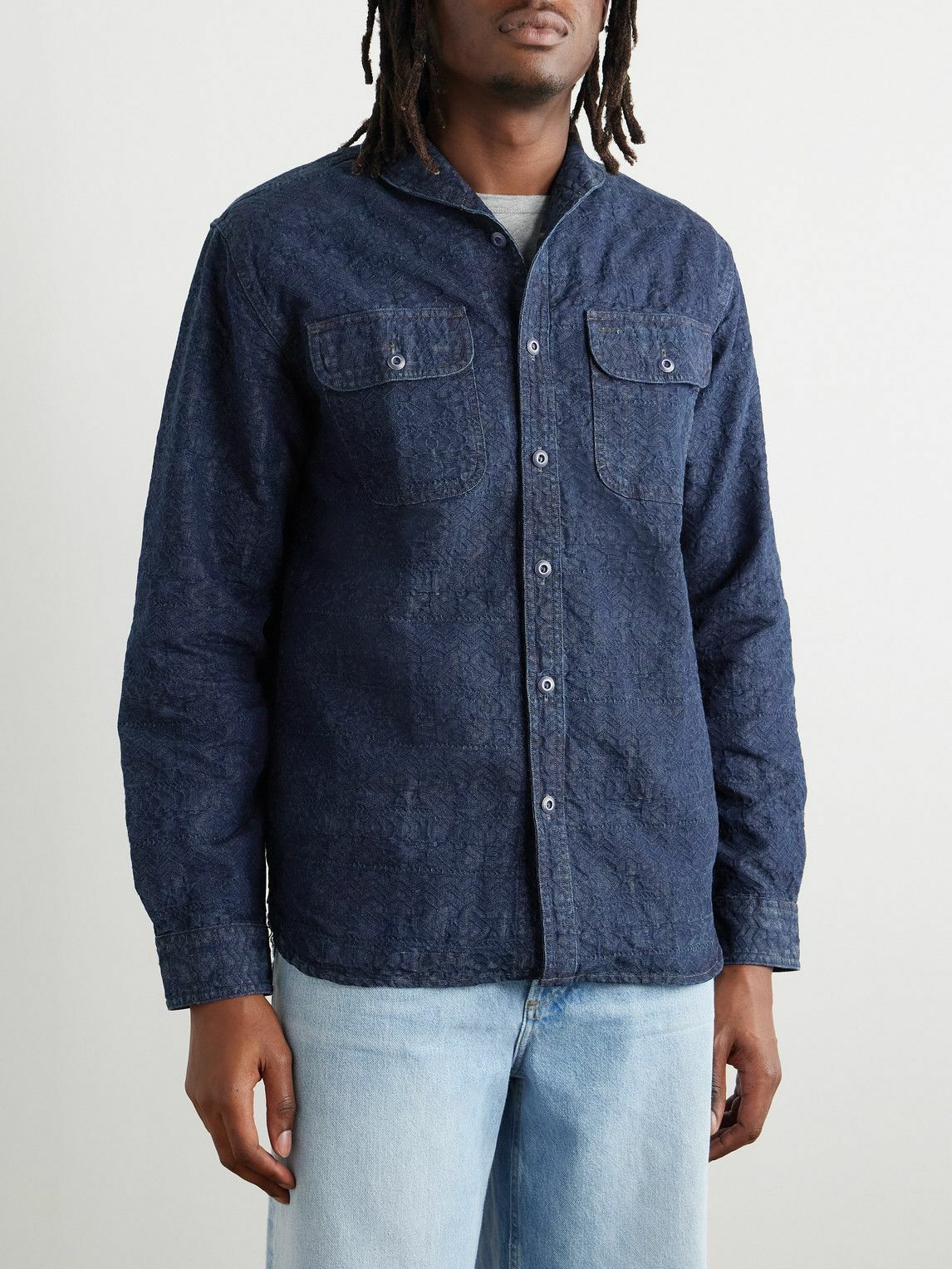 RRL - Denim-Jacquard Shirt - Blue RRL