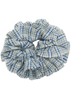 Damson Madder Garter Checked Cotton Scrunchie - Multicoloured - One Size