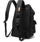 Herschel Supply Co - Dawson Leather-Trimmed Waxed Cotton-Canvas Backpack - Black
