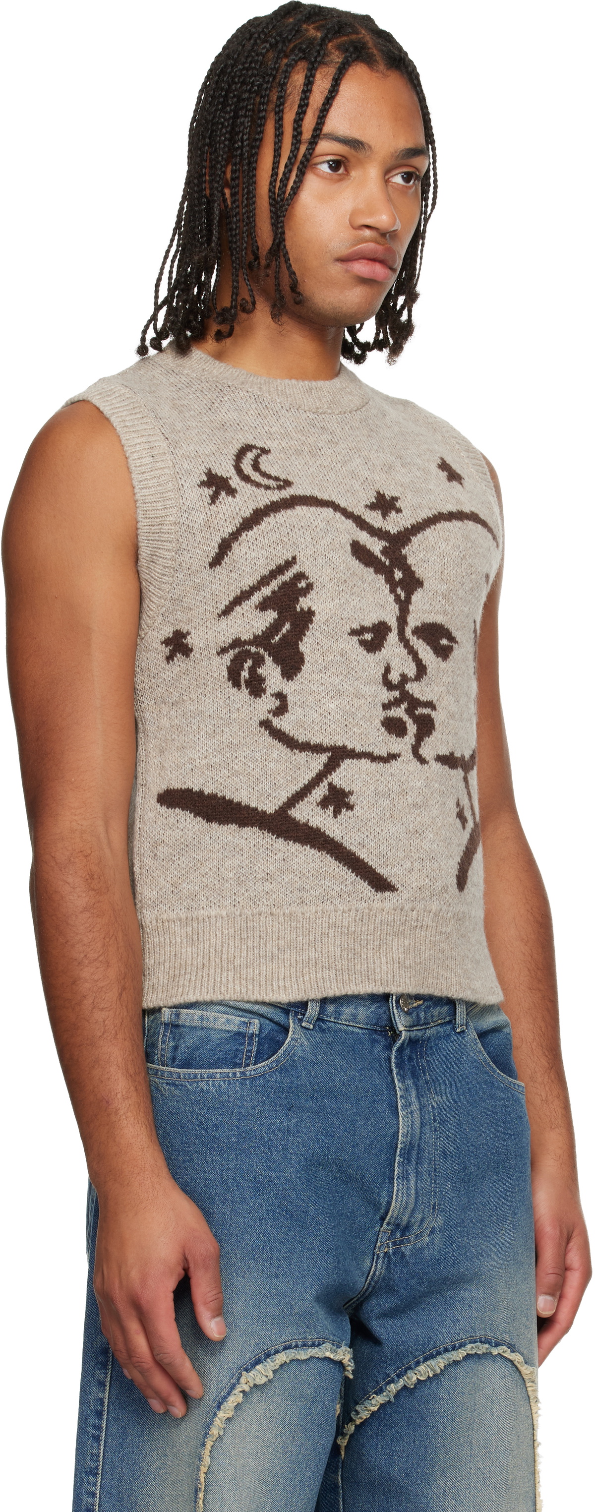 Carne Bollente Beige Midnight Masc Sweater Vest