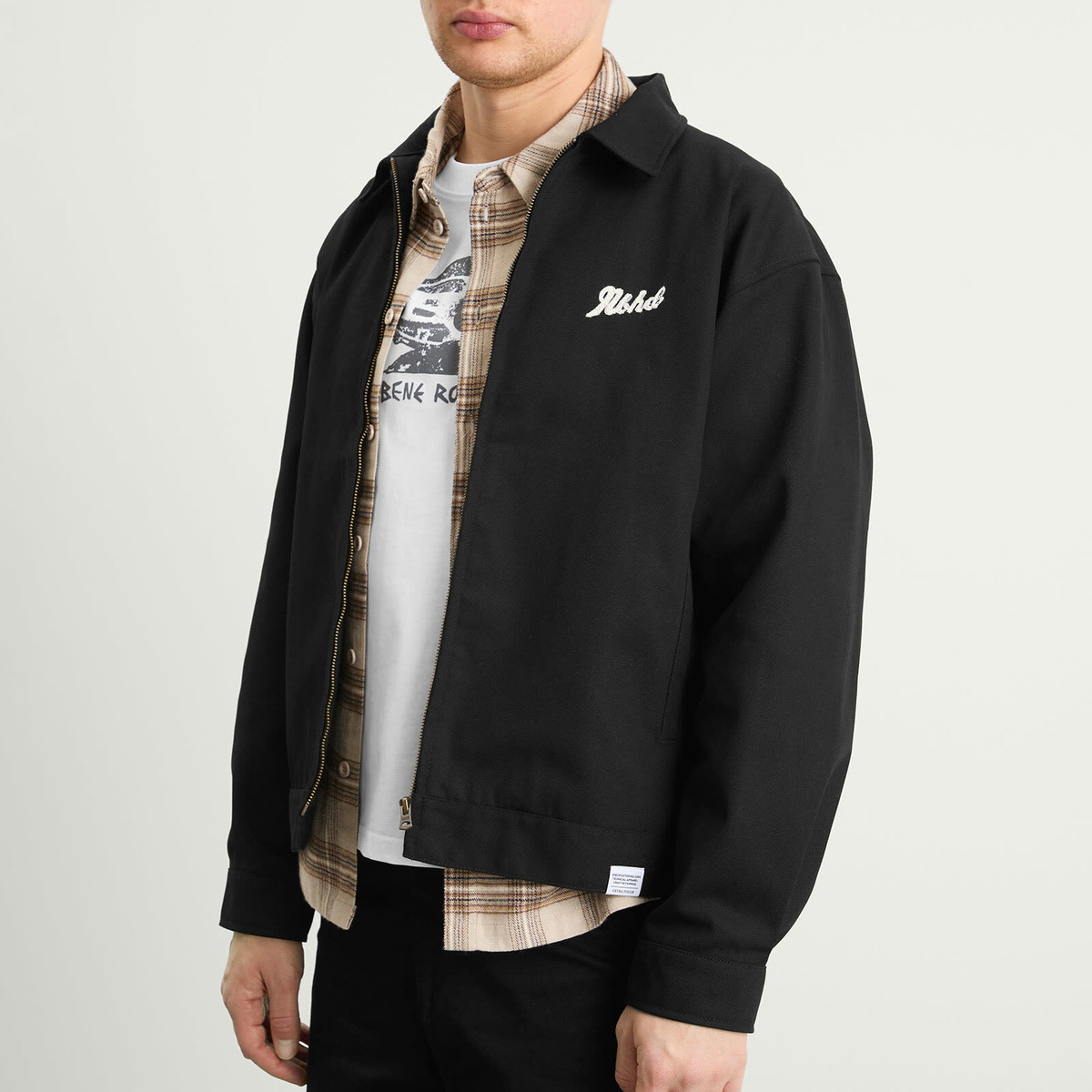 Neighborhood Men's Zip Work Jacket in Black Neighborhood