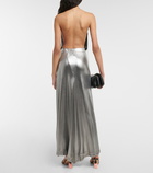 Loewe - Draped laminated jersey high-rise maxi skirt
