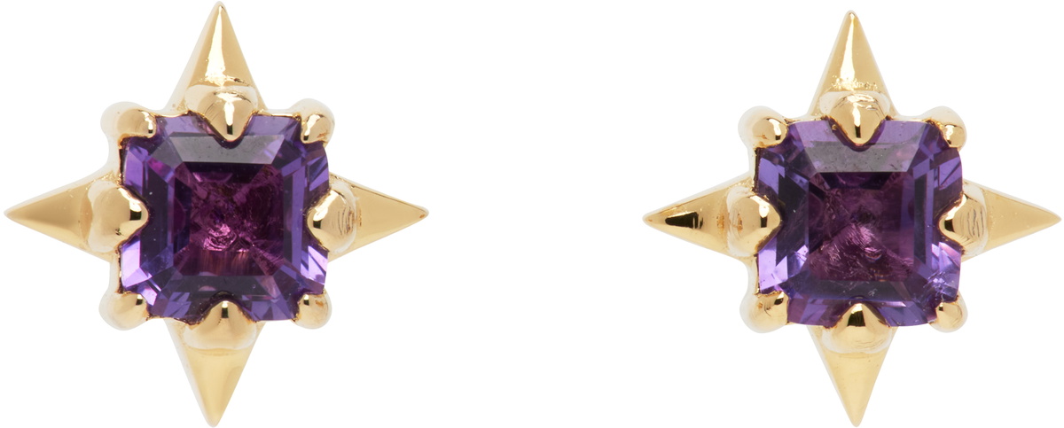 Stolen Girlfriends Club Gold Punk Rose Stud Earrings