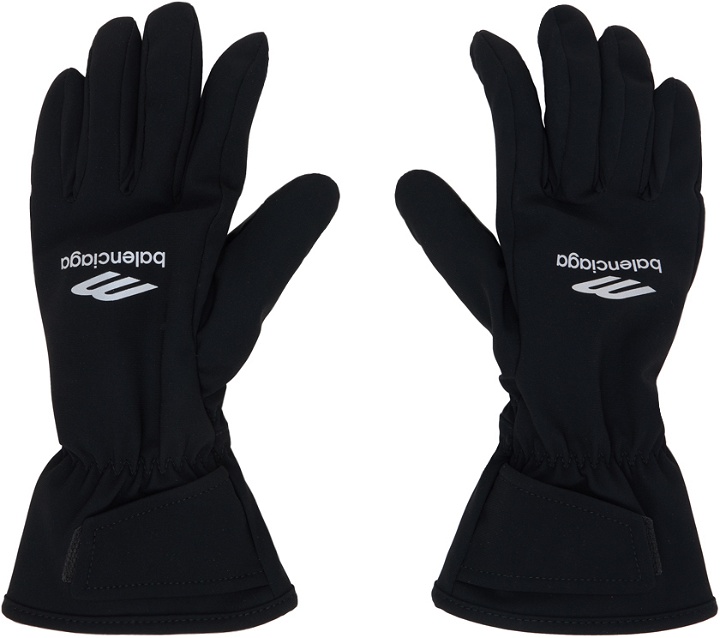 Photo: Balenciaga Black Skiwear 3B Sports Icon Ski Gloves