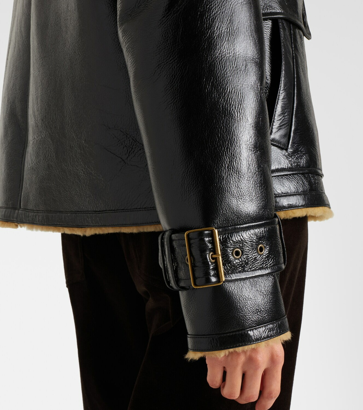 Veronica Beard Danika shearling-lined leather jacket