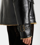 Veronica Beard Danika shearling-lined leather jacket