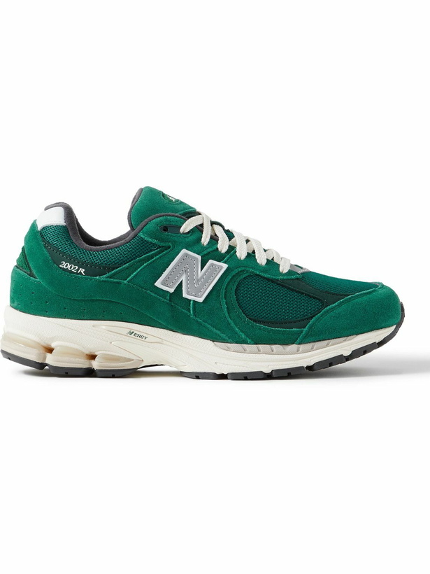 Photo: New Balance - 2002R Leather-Trimmed Suede and Mesh Sneakers - Green