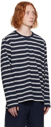Thom Browne Navy Striped Long Sleeve T-Shirt