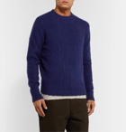 Aspesi - Brushed Shetland Wool Sweater - Blue