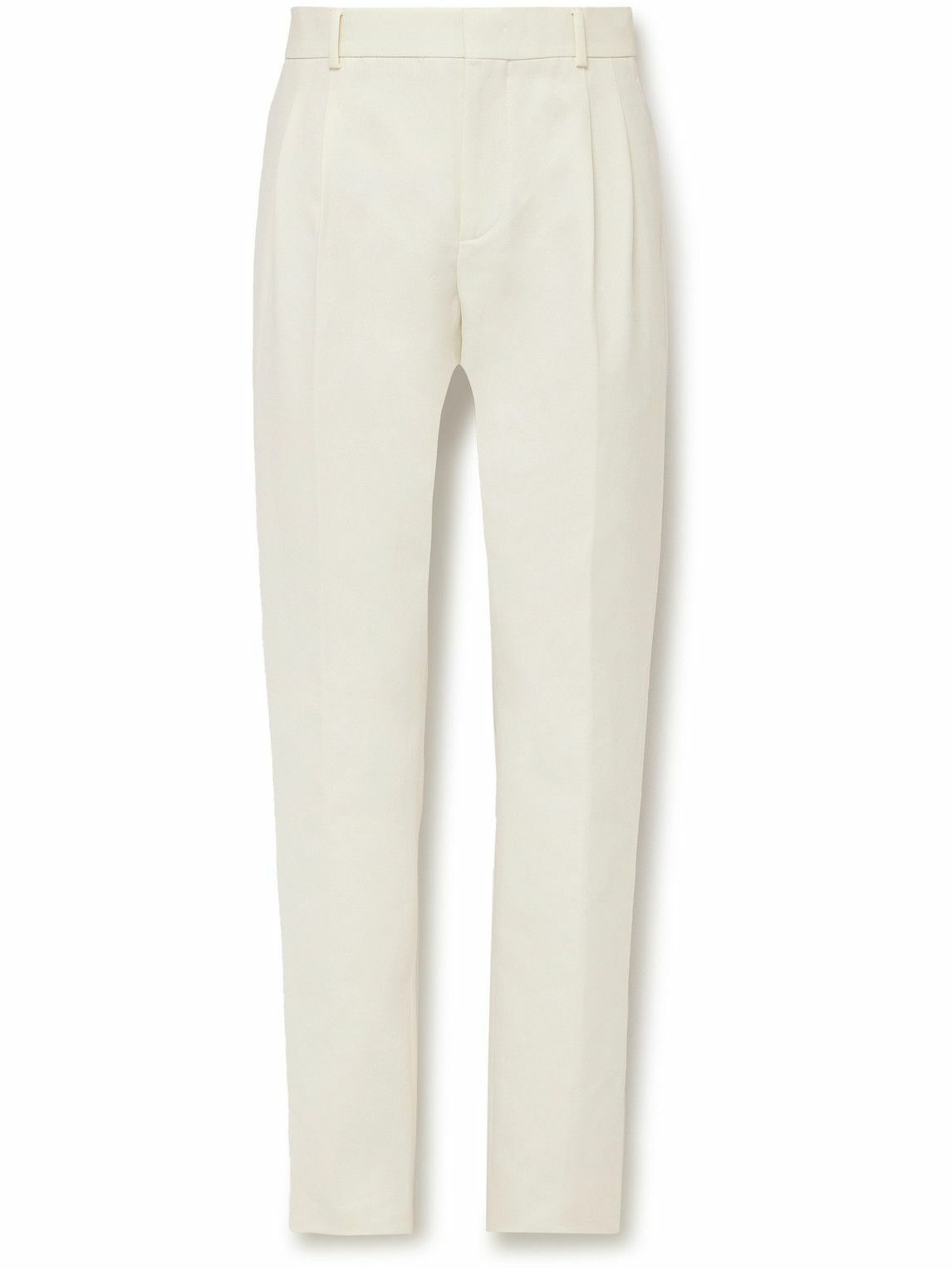 Loro Piana - City Slim-Fit Tapered Pleated Double-Faced Cotton