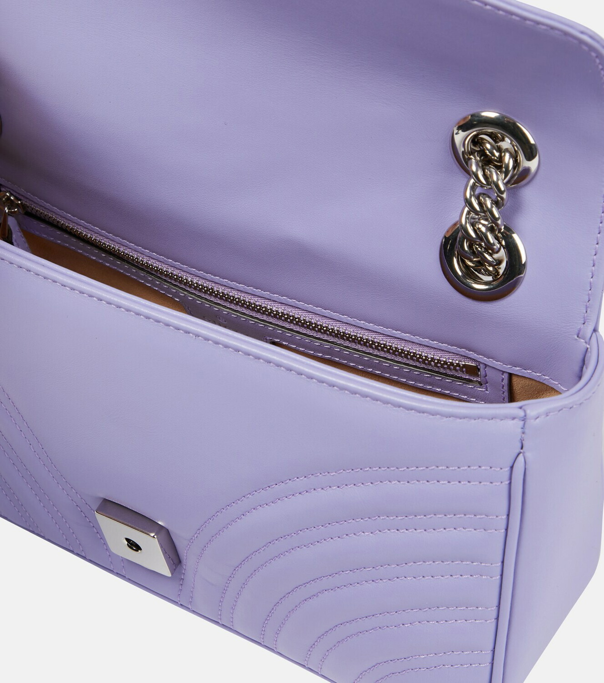Gucci - GG Marmont Small leather shoulder bag Gucci GUCCI GG Canvas Accessory Pouch Purple Silver 7198 Auth mr1477 main image 0