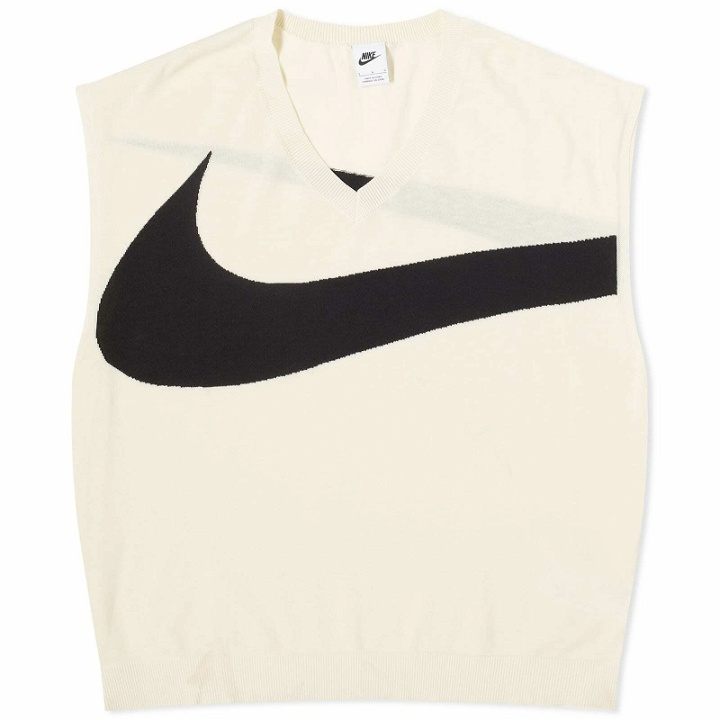 Photo: Nike Men's Swoosh Sweater Vest in Coconut Milk/Black