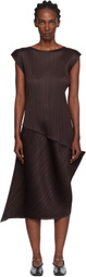 PLEATS PLEASE ISSEY MIYAKE Brown Leap Midi Dress