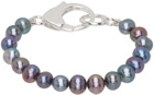 Hatton Labs SSENSE Exclusive Black Pebbles Pearl Bracelet