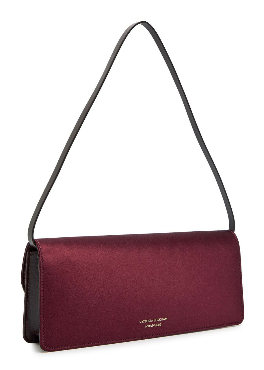 Victoria Beckham Dorian East-west Satin Clutch - Burgundy - One Size