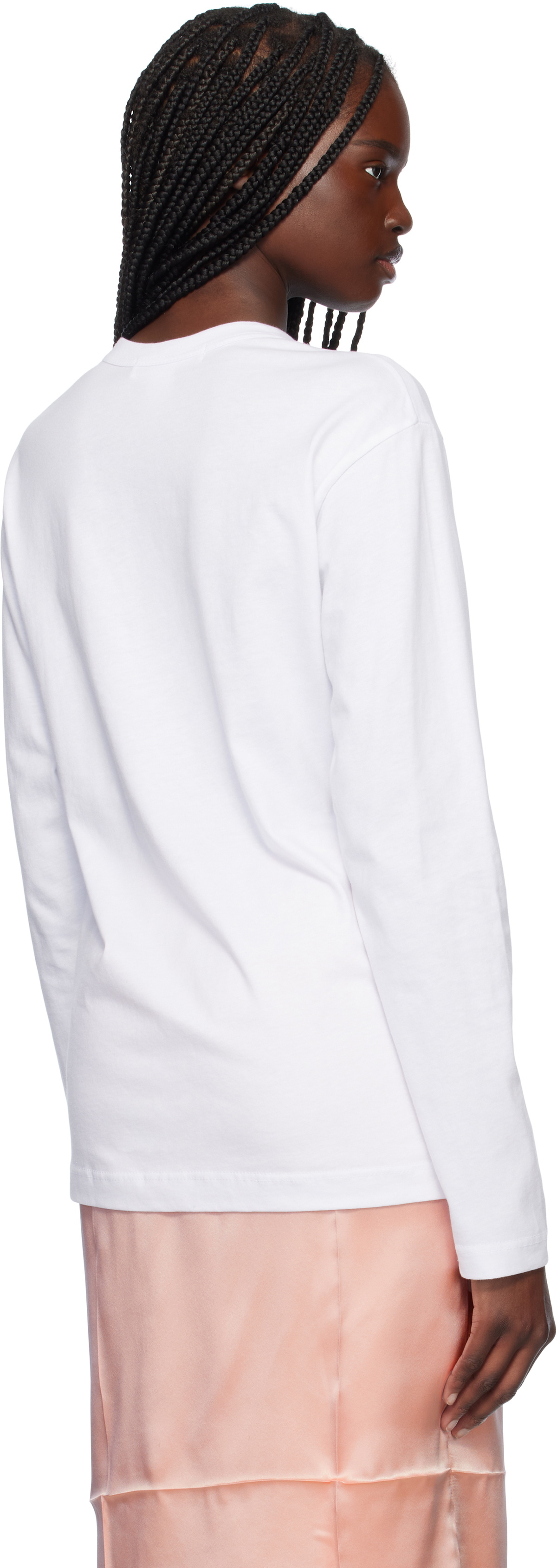 Comme des Garçons Shirt White Basic Logo L/S Jersey T-shirt