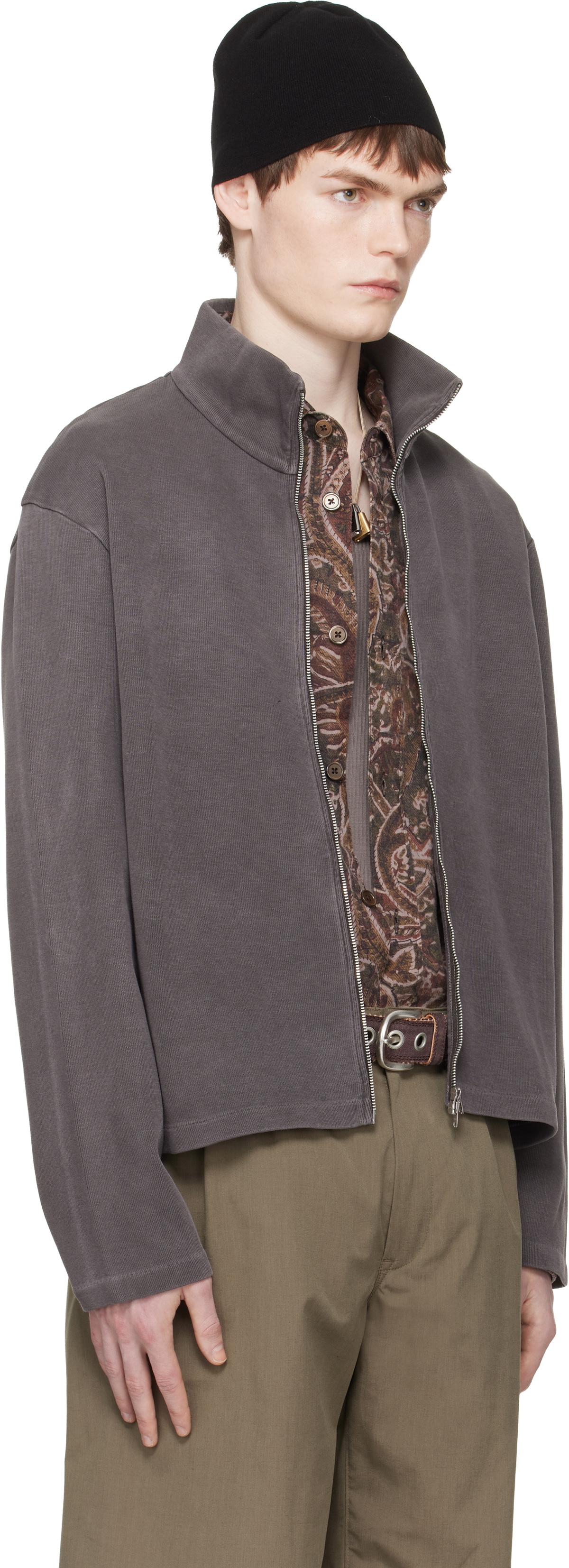 OUR LEGACY Taupe Shrunken Fullzip Track Jacket Our Legacy