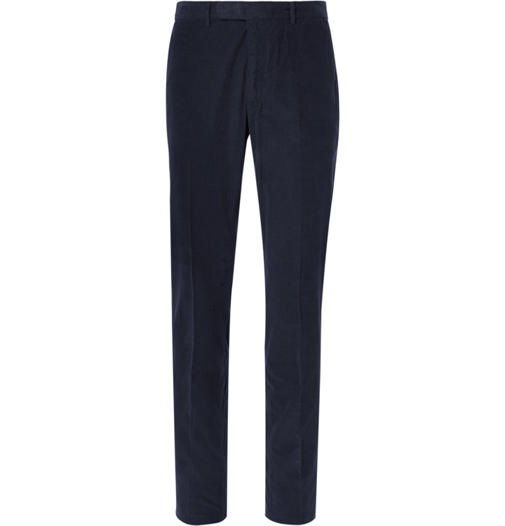 Photo: Boglioli - Navy Slim-Fit Cotton-Corduroy Suit Trousers - Blue