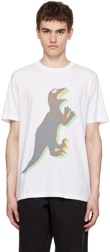 Photo: PS by Paul Smith White Dino T-Shirt