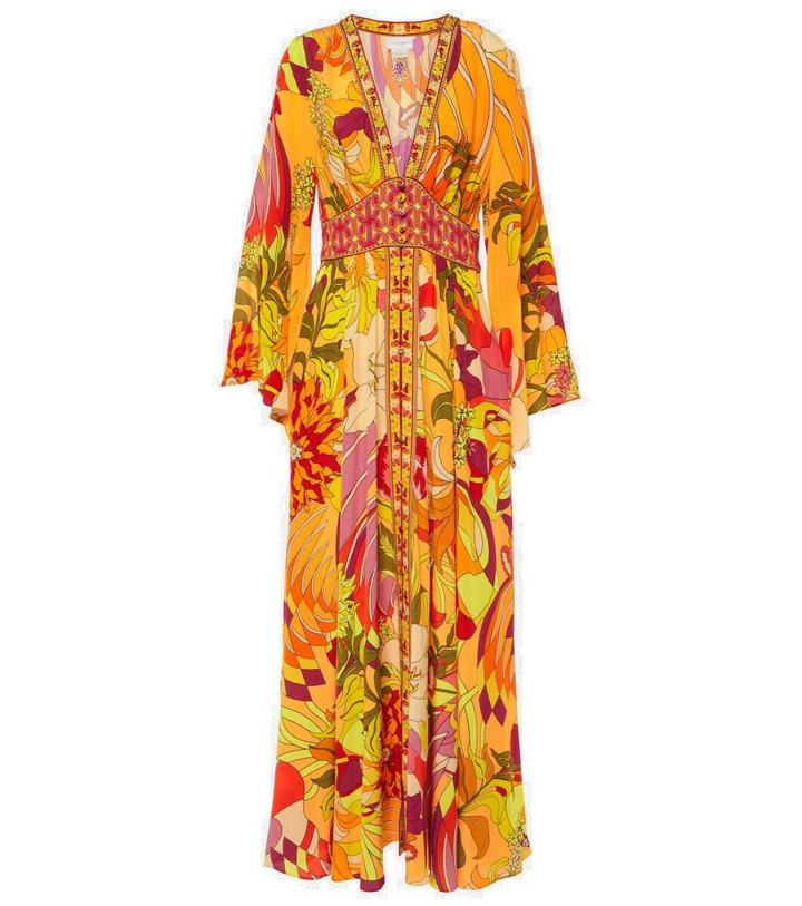 Photo: Camilla Embellished floral silk maxi dress