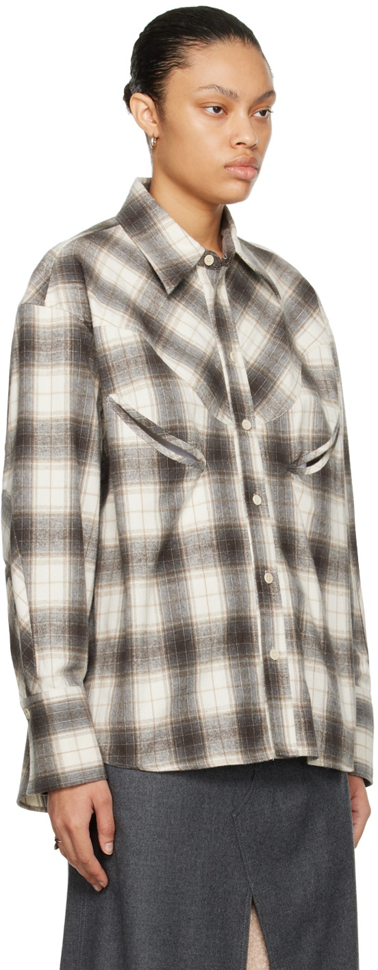 Commission Off-White & Brown Check Shirt