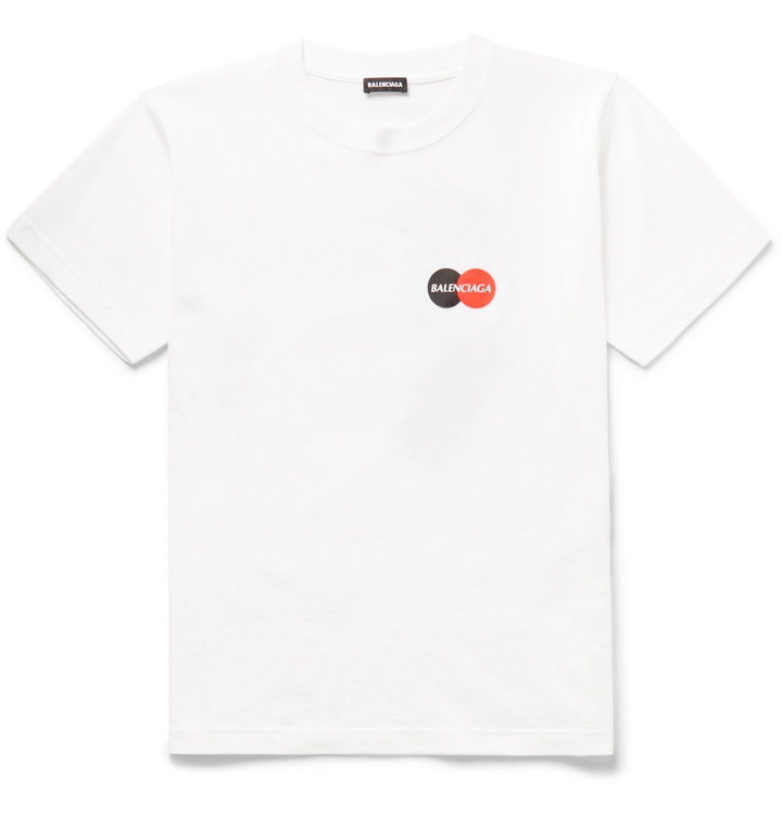 Photo: Balenciaga - Logo-Print Cotton-Jersey T-Shirt - White