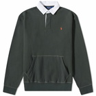 Polo Ralph Lauren Men's Kangaroo Pocket Jersey Rugby Shirt in Angler Green