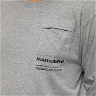 Maharishi Men's MILTYPE Embroidery Long Sleeve Pocket T-Shirt in Grey Marl
