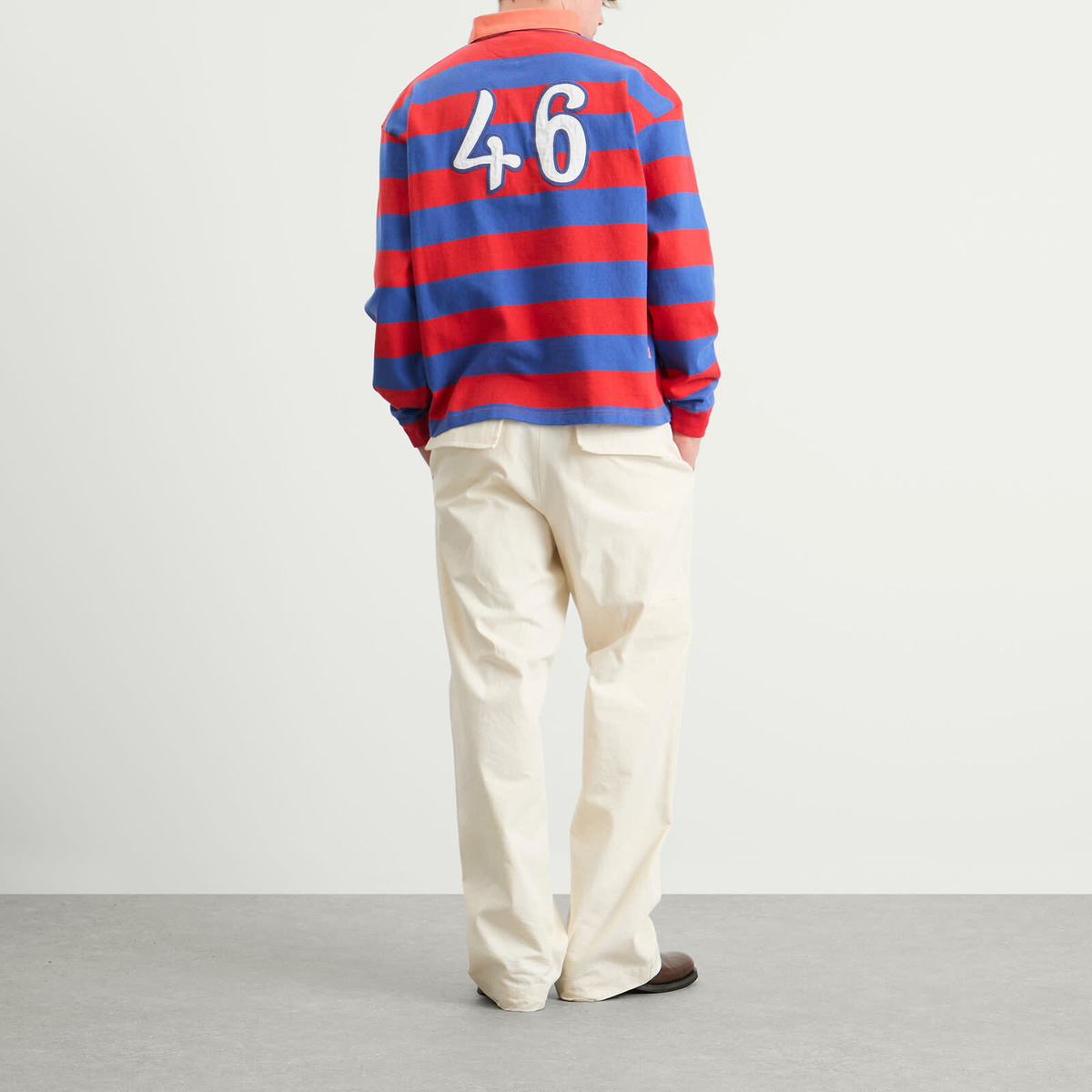 Bode Men's Clubhouse Rugby Shirt in Red
