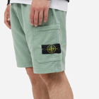 Stone Island Men's Brushed Cotton Sweat Short in Sage