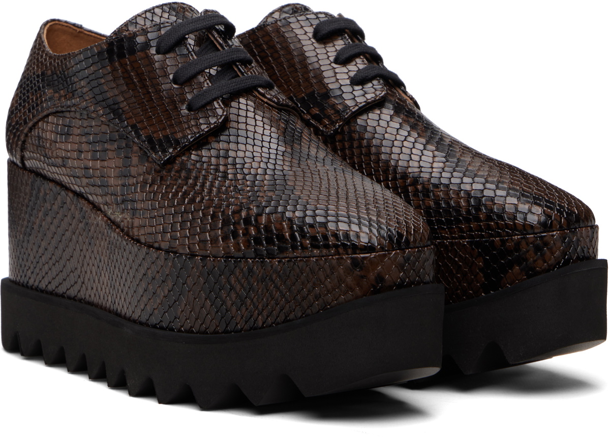 Stella McCartney Brown Limited-Edition Elyse Snake Platform Derbys