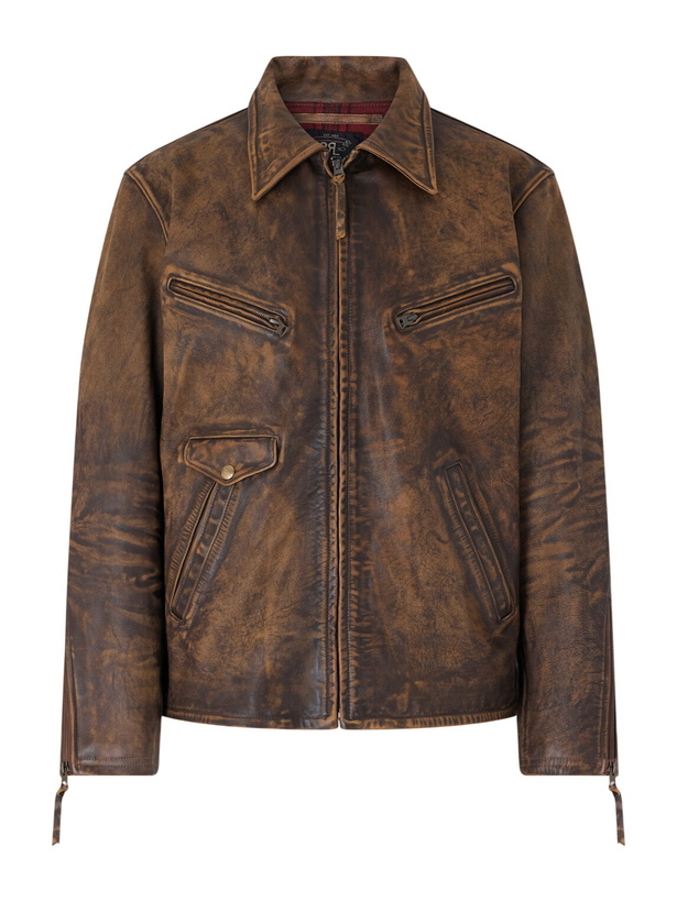 Photo: RRL - Distressed Leather Jacket - Brown