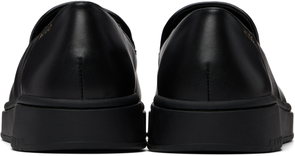 Hugo Black Logo Stamp Loafers